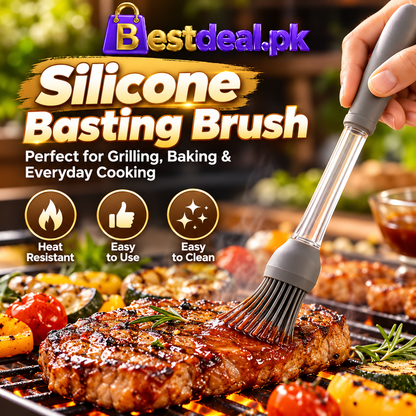 Silicone Oil Basting Brush with Built-In Oil Reservoir – BBQ, Baking & Grilling Brush