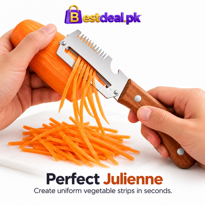 3in1 Stainless Steel Vegetable & Potato Peeler – Multipurpose Kitchen Peeling Tool