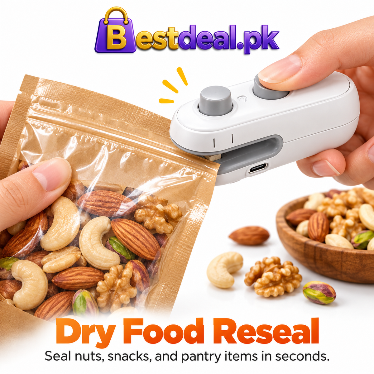 Rechargeable Mini Bag Sealer – Portable Heat Sealing Machine for Snacks & Food Bags