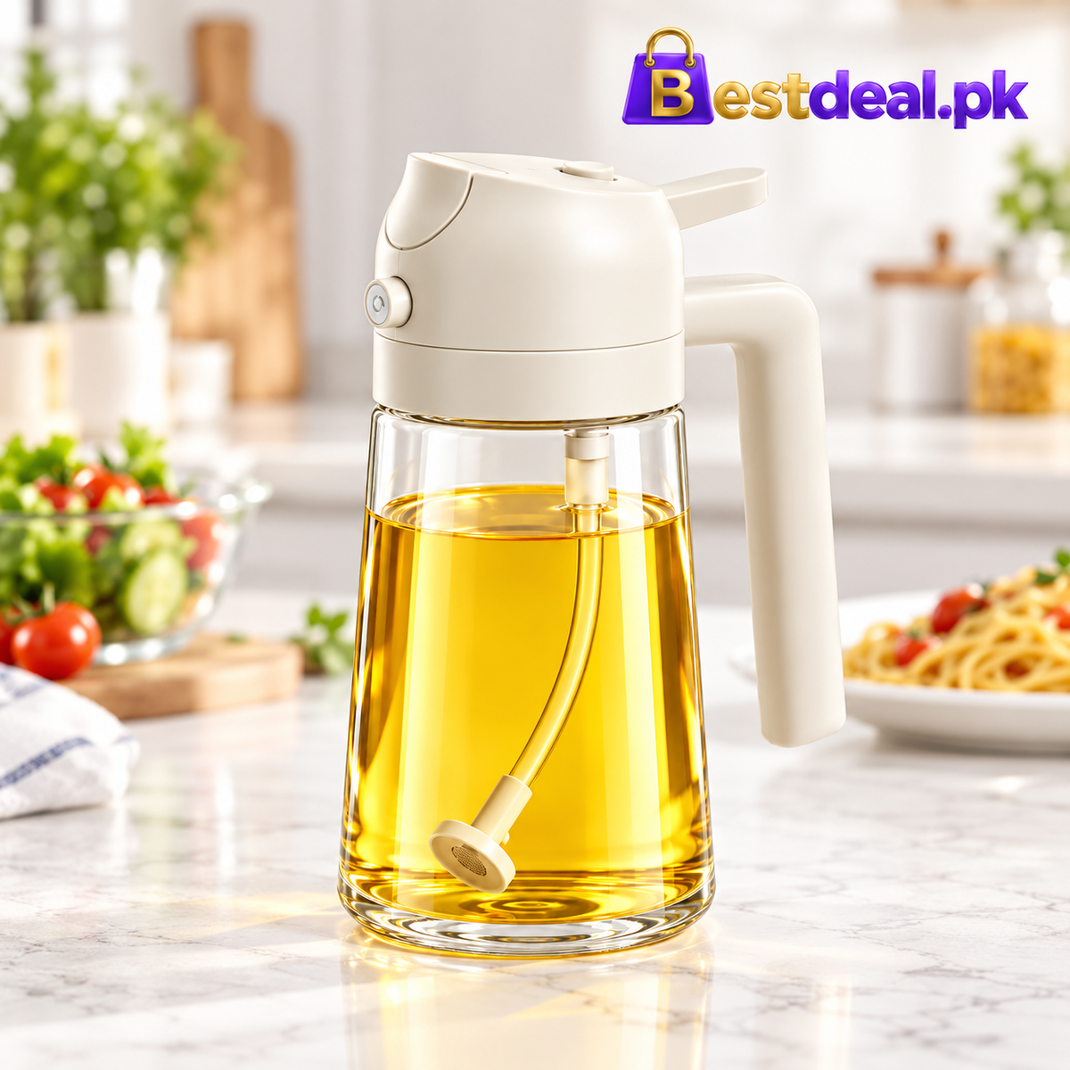2-in-1 Oil Dispenser & Sprayer Bottle – Multipurpose Kitchen Oil Bottle