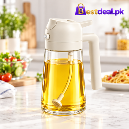 2-in-1 Oil Dispenser & Sprayer Bottle – Multipurpose Kitchen Oil Bottle