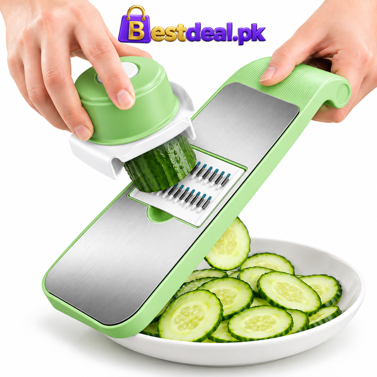 5-in-1 Multifunction Vegetable Slicer & Grater – Interchangeable Stainless Steel Blades